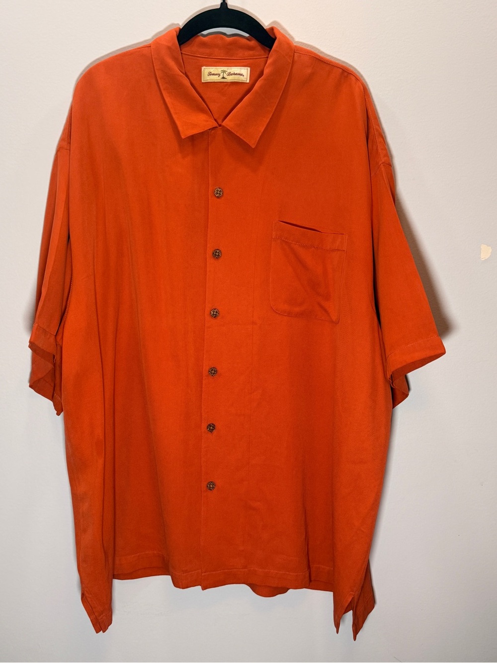 Tommy Bahama Men's Bright Orange Short-Sleeve Button-Down Shirt - Never Worn!